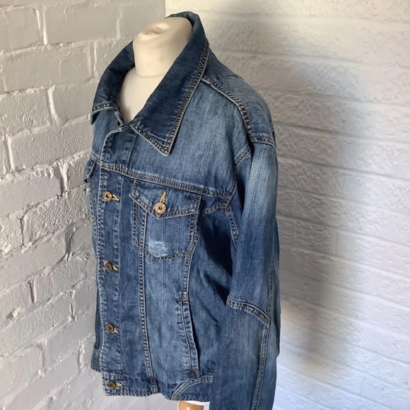 Retro Armani Jeans Indigo 008 Denim Jacket - Size 2XL - P2P 22โ - Button Up - Picture 4 of 7